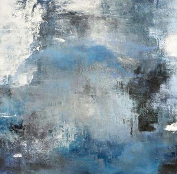 Light blue abstract oil painting